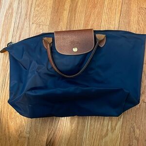 Navy Longchamp Le Pliage Tote